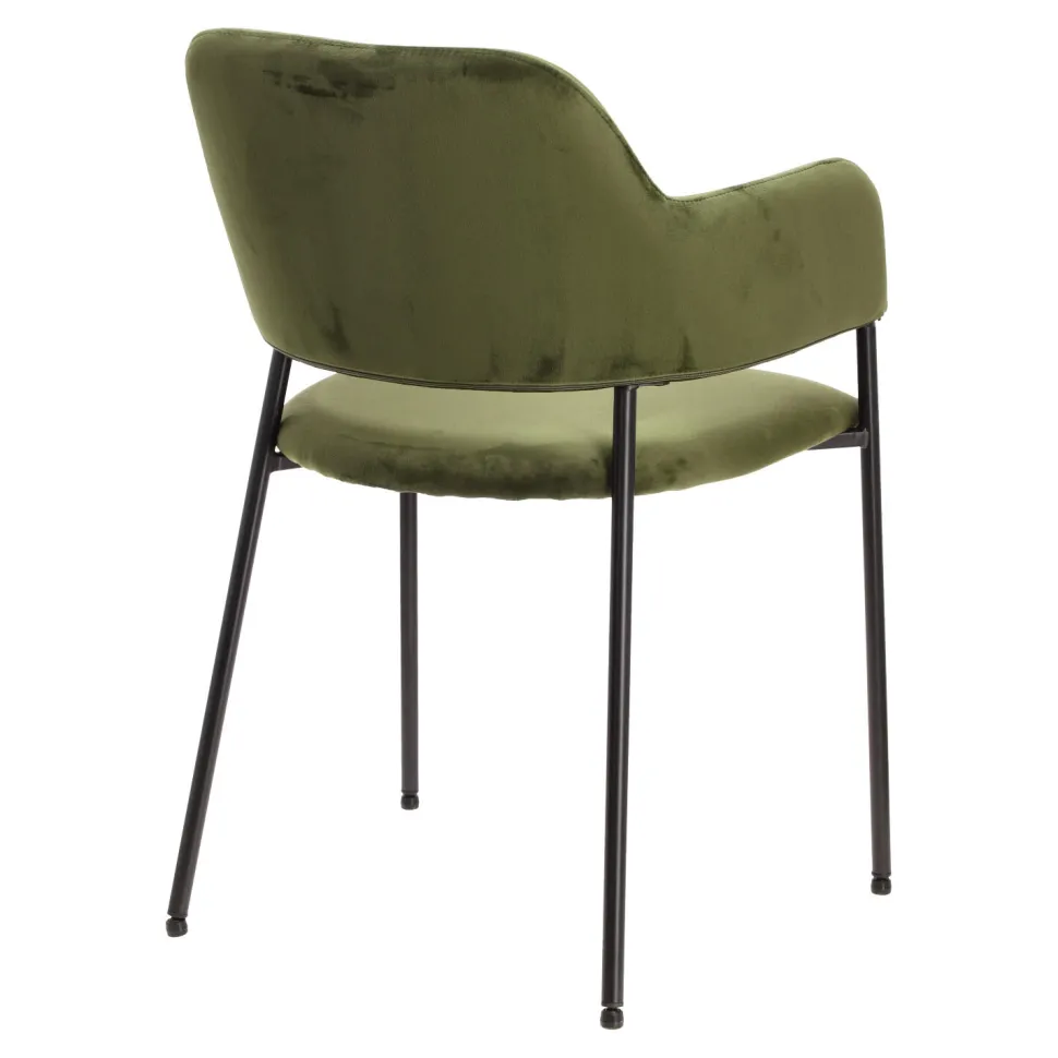 Zestaw 2 krzeseł Lima welurowych z podłokietnikami zielone