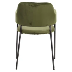 Zestaw 2 krzeseł Lima welurowych z podłokietnikami zielone