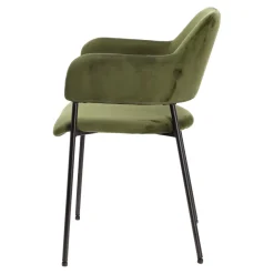 Zestaw 2 krzeseł Lima welurowych z podłokietnikami zielone
