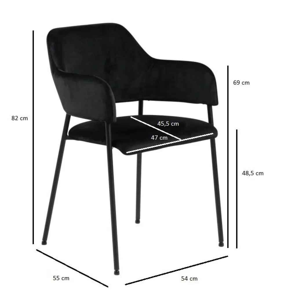 Zestaw 2 krzeseł Lima welurowych z podłokietnikami zielone