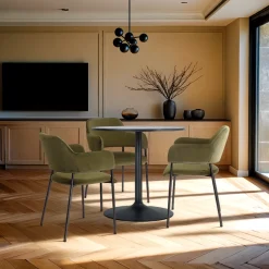 Zestaw 2 krzeseł Lima welurowych z podłokietnikami zielone