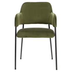 Zestaw 2 krzeseł Lima welurowych z podłokietnikami zielone