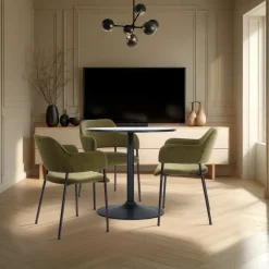 Zestaw 2 krzeseł Lima welurowych z podłokietnikami zielone