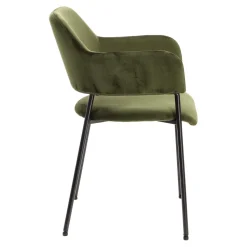 Zestaw 2 krzeseł Lima welurowych z podłokietnikami zielone