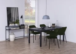 Zestaw 2 krzeseł Lima welurowych z podłokietnikami zielone