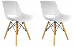 Zestaw 2 krzeseł Tortuga białe