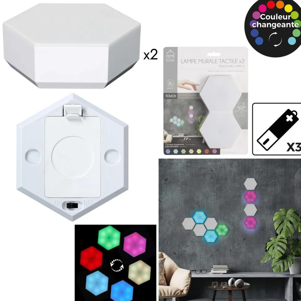 Zestaw 2 lamp ściennych Hexagonal