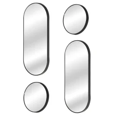 Zestaw 4 luster Deco Round czarny