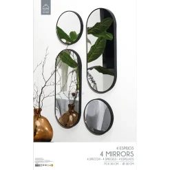Zestaw 4 luster Deco Round czarny