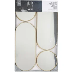 Zestaw 4 luster Deco round złote