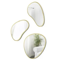 Zestaw 3 luster Hubba Pebble złote