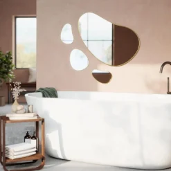 Zestaw 3 luster Hubba Pebble złote