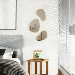 Zestaw 3 luster Hubba Pebble złote