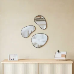 Zestaw 3 luster Hubba Pebble metal