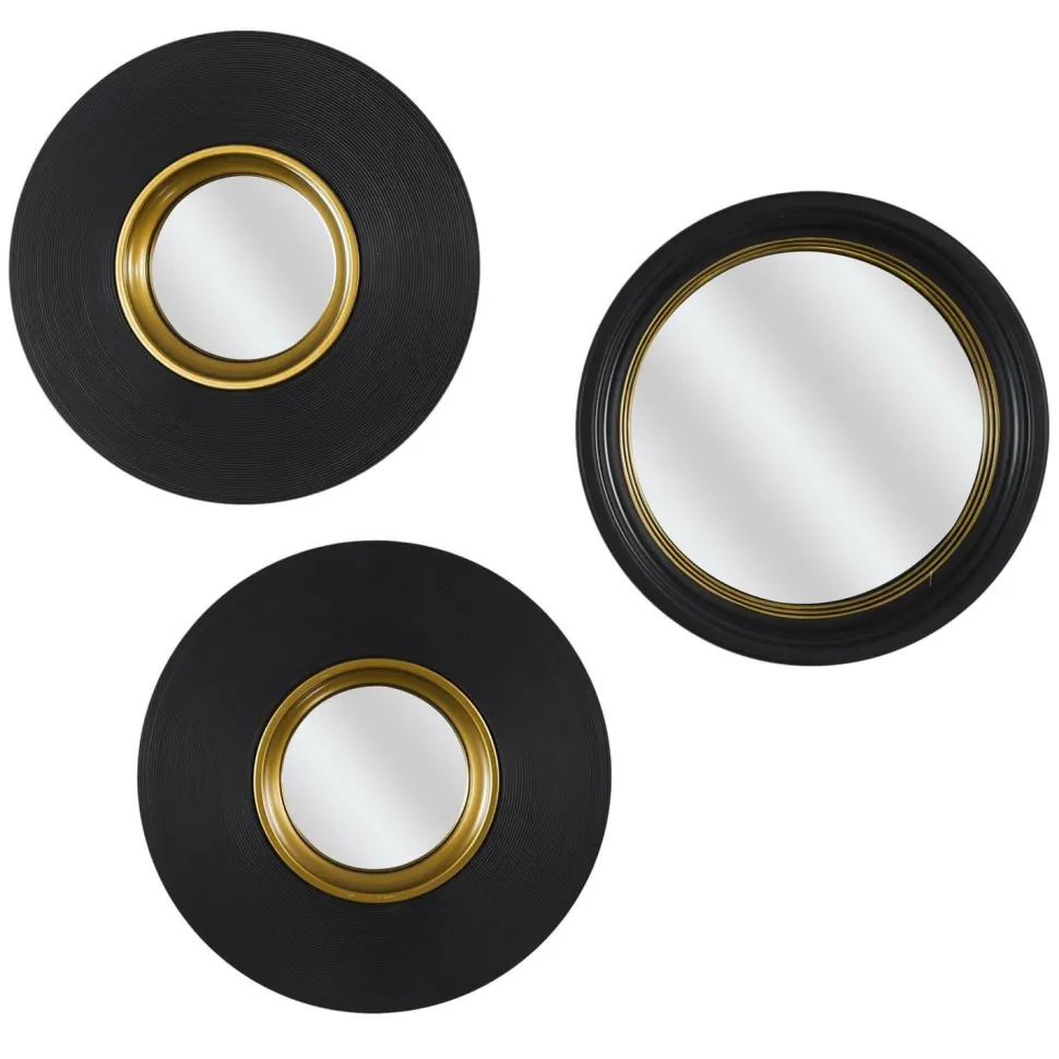Zestaw 3 luster Oko czarne