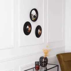 Zestaw 3 luster Oko czarne