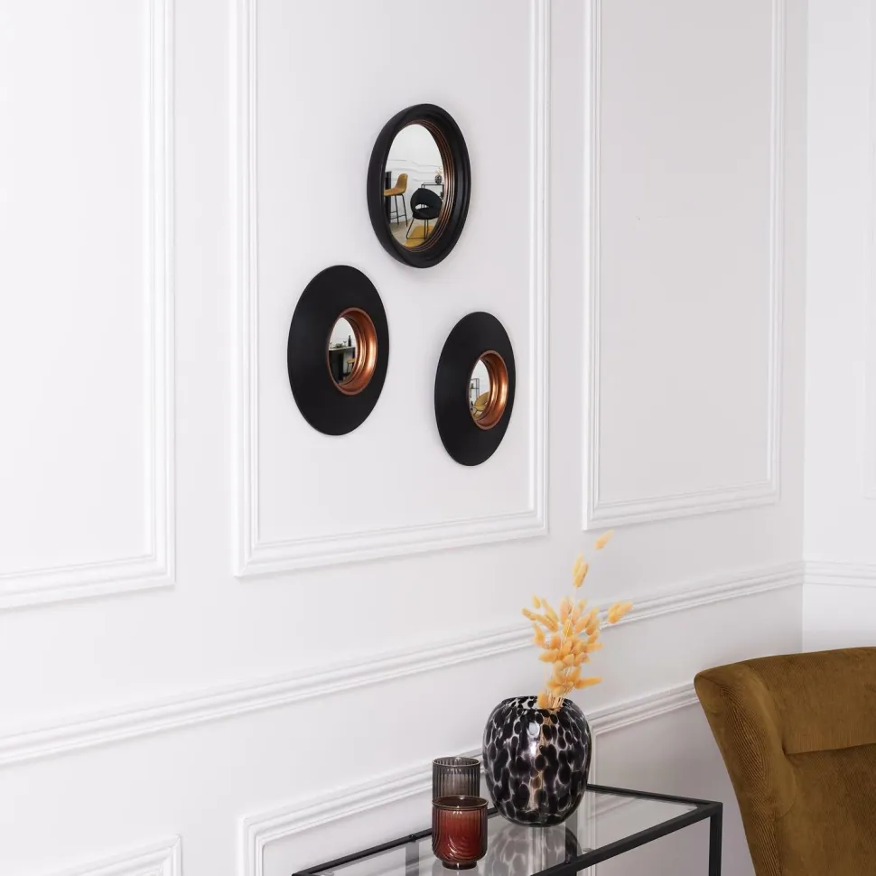 Zestaw 3 luster Oko czarne