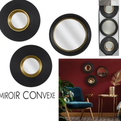 Zestaw 3 luster Oko czarne