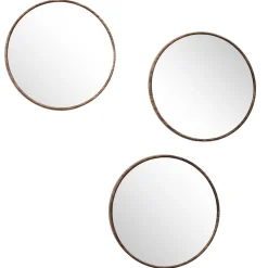 Zestaw 3 luster Toronto, okrągłych,       orzech 26cm