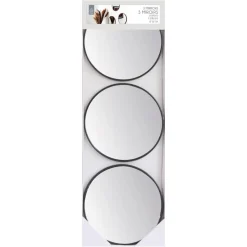 Zestaw 3 luster Toronto, okrągłych, orzech 26cm