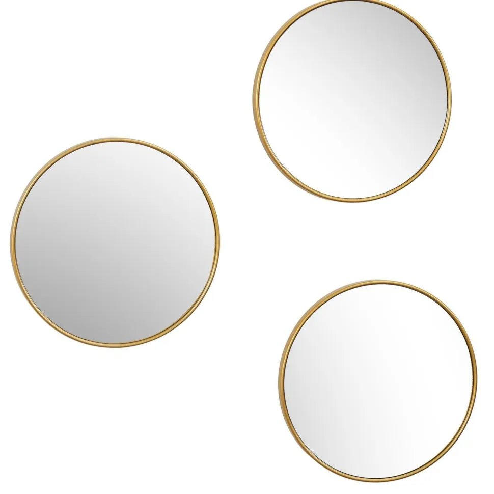 Zestaw 3 luster Toronto złotych, okrągłych 26cm