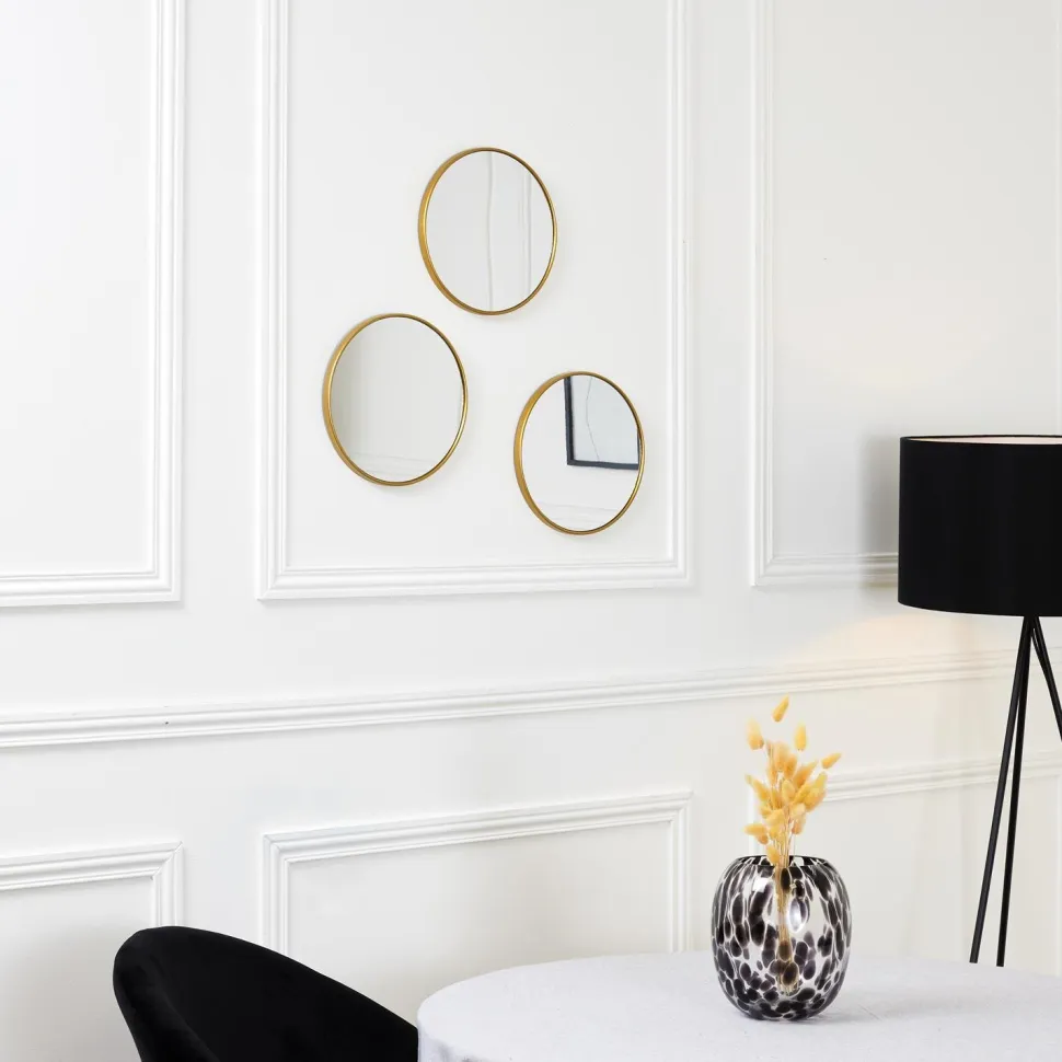 Zestaw 3 luster Toronto złotych, okrągłych 26cm