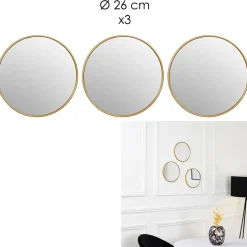 Zestaw 3 luster Toronto złotych, okrągłych 26cm