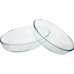 Zestaw 2 naczyń żaroodpornych owalne szklane