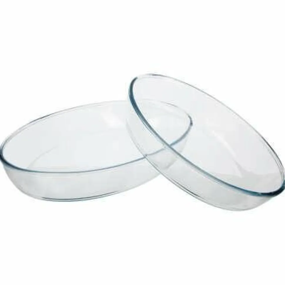 Zestaw 2 naczyń żaroodpornych owalne szklane