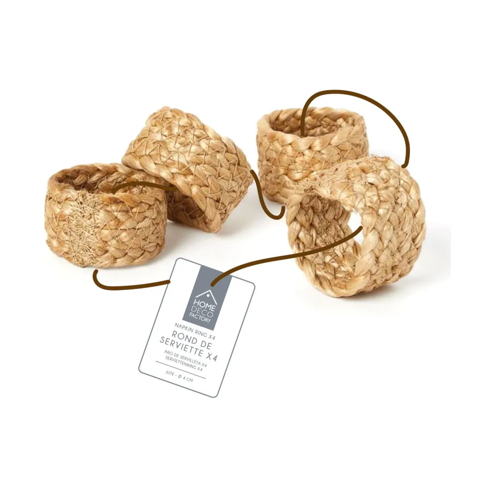 Zestaw 4 obrączek na serwetki jutowe