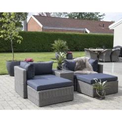 Zestaw 2 ogrodowych leżanek Rossi  technorattan