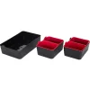 Zestaw 7 organizerów czarne/czerwone
