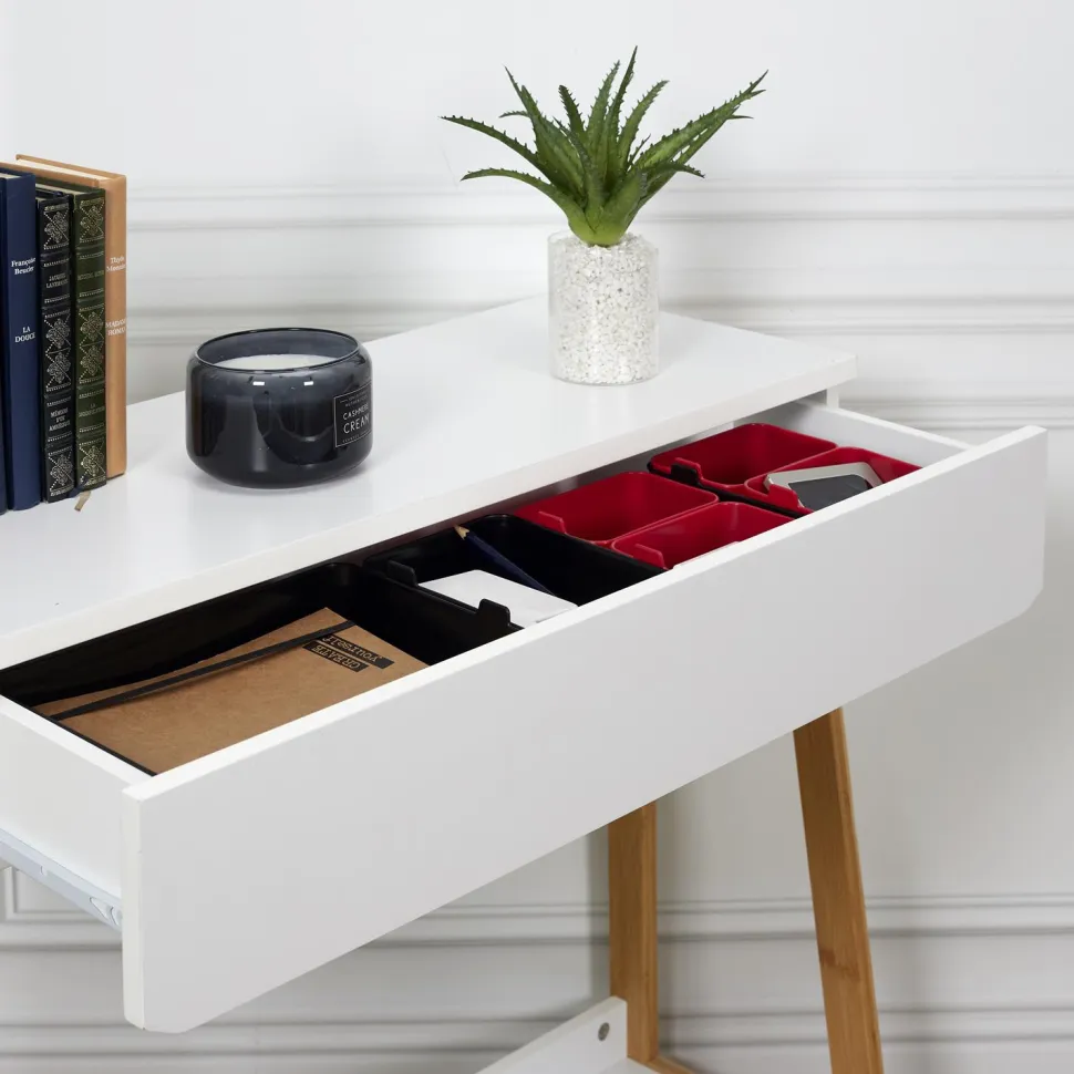 Zestaw 7 organizerów czarne/czerwone