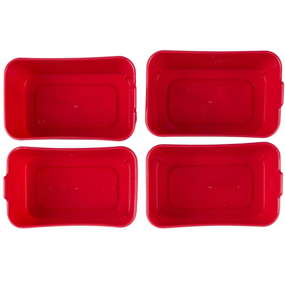 Zestaw 7 organizerów czarne/czerwone