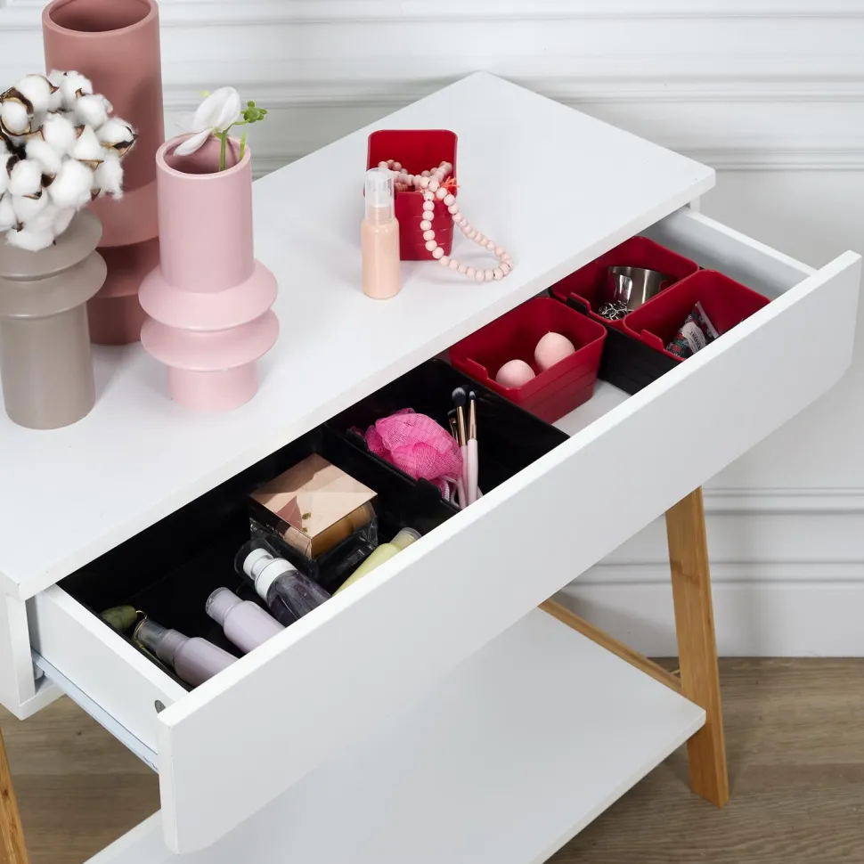 Zestaw 7 organizerów czarne/czerwone