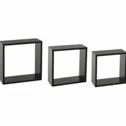 Zestaw 3 półek ściennych Fixy L czarny