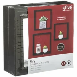 Zestaw 3 półek ściennych Fixy L czarny