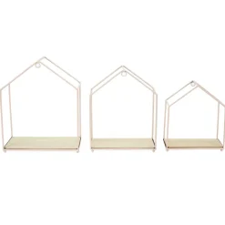 Zestaw 3 półek Domek różowy