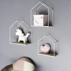 Zestaw 3 półek Domek różowy