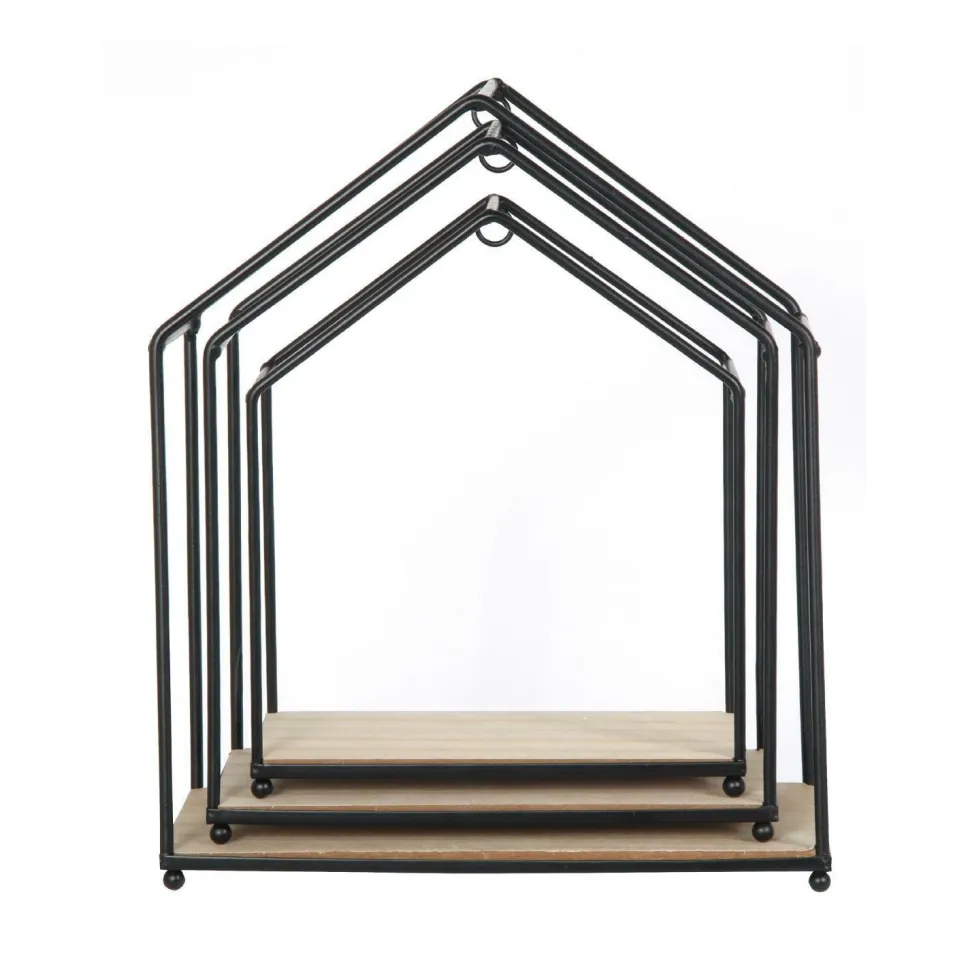 Zestaw 3 półek Filaire czarny/naturalny