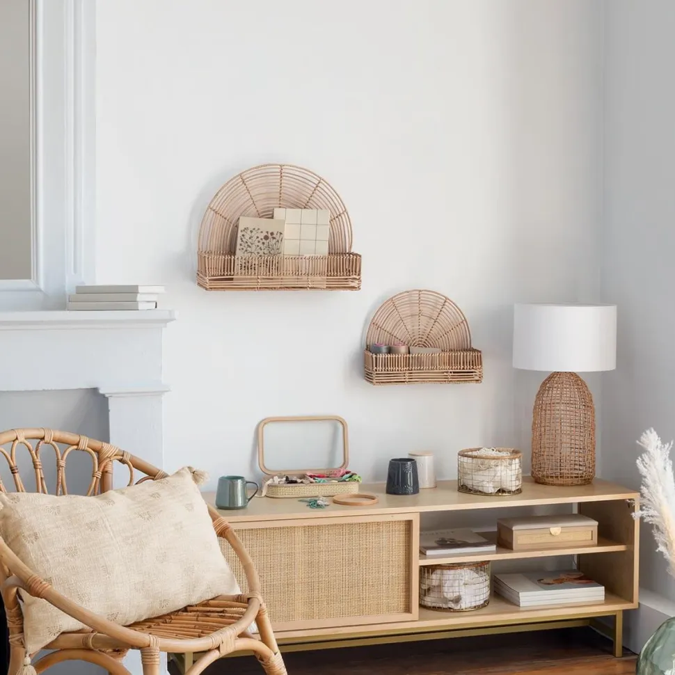 Zestaw 2 półek Wonder rattanowe
