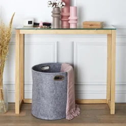 Zestaw 2 pudełek filcowych okragłe szare