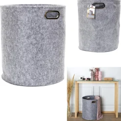 Zestaw 2 pudełek filcowych okragłe szare