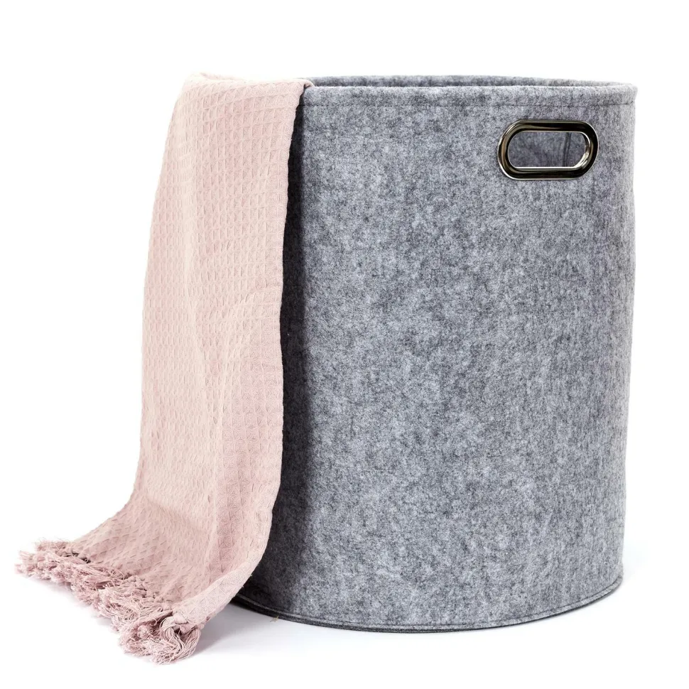 Zestaw 2 pudełek filcowych okragłe szare