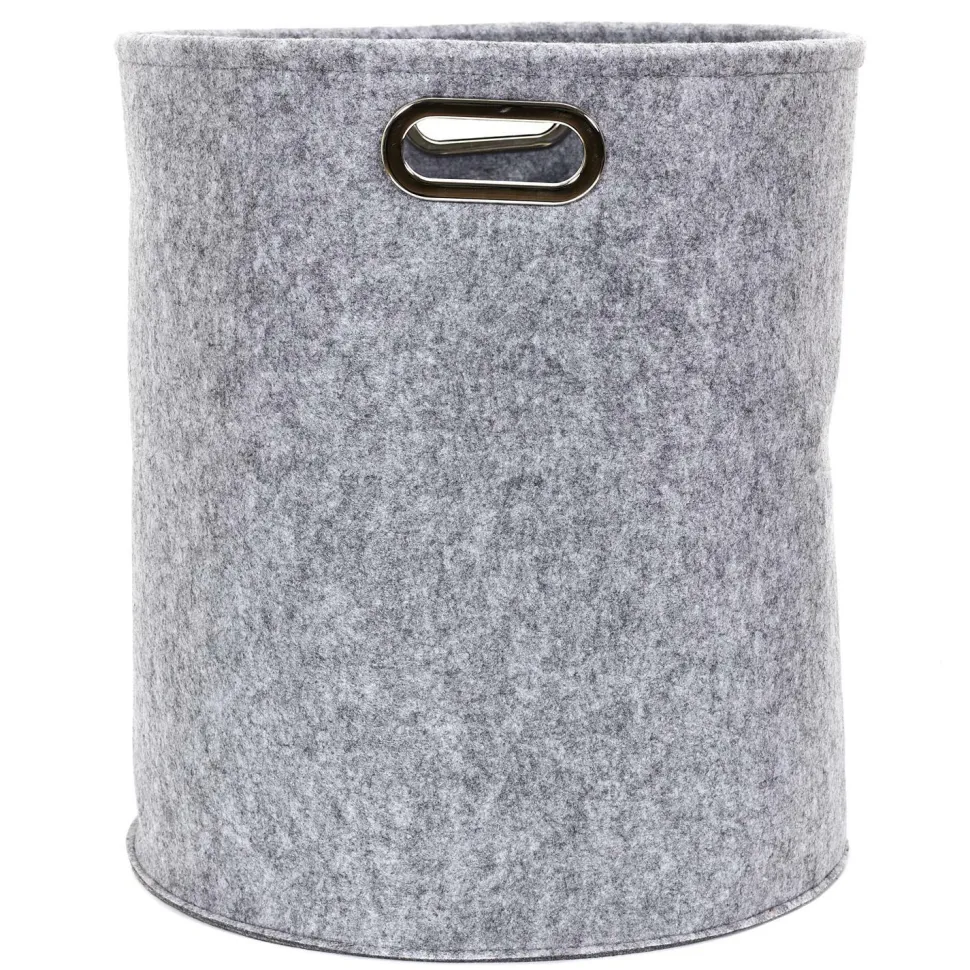 Zestaw 2 pudełek filcowych okragłe szare