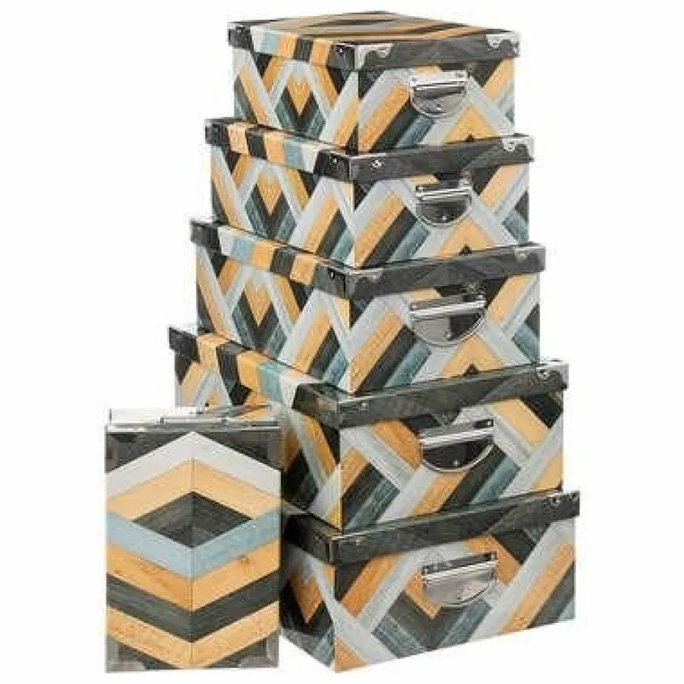 Zestaw 6 pudełek Marquetry