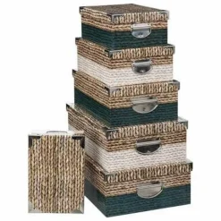 Zestaw 6 pudełek naturalne/zielone