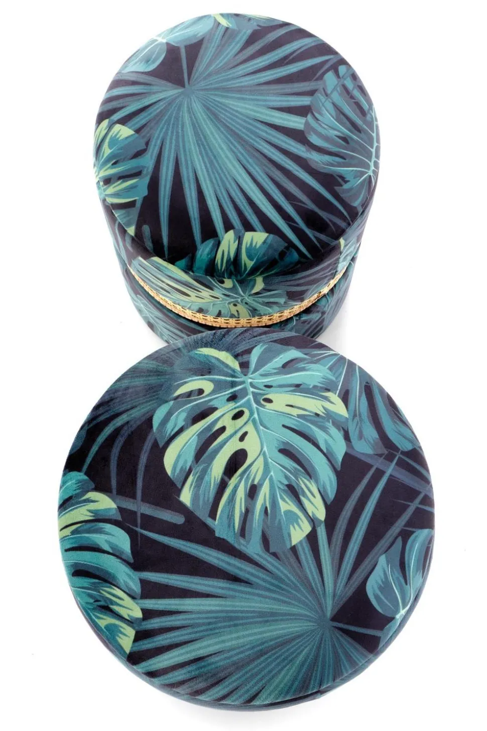 Zestaw 2 puf Dadra zielone ze schowkiem