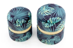 Zestaw 2 puf Dadra zielone ze schowkiem