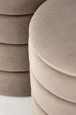 Zestaw 2 puf Gabael beżowy